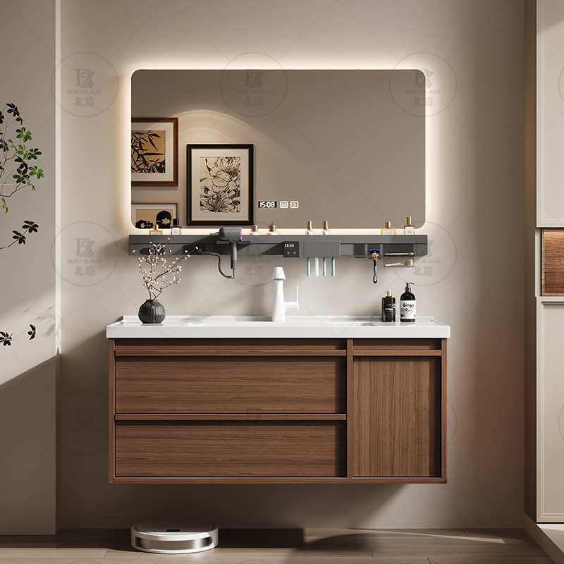 Luxury Skincare Display - Luxury Wooden Cupboard Drawers Mirror Paper