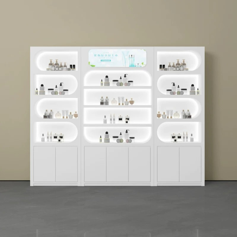 Luxury Skincare Display - Nordic Minimalist Beauty Salon Display Cabinet