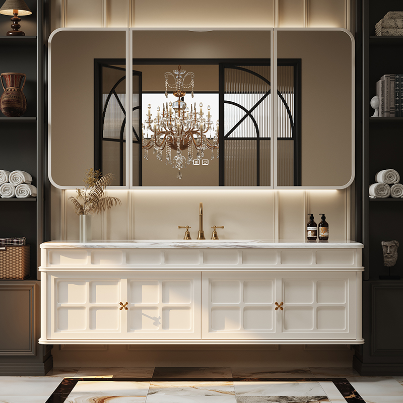 French Retro Bathroom Cabinet  - Luxury Skincare Display 评论和价格