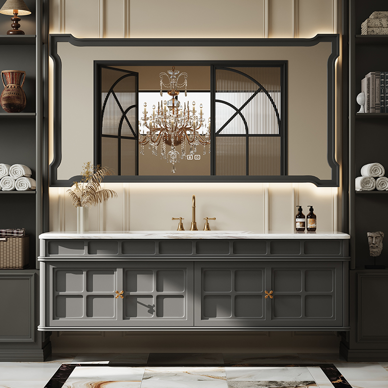 French Retro Bathroom Cabinet  - Luxury Skincare Display 评论和价格